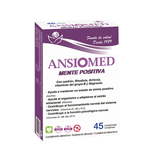 Ansiomed Mente Positiva - 45 cápsulas - Herbetom Bioserum | suplementos serotonina con azafrán, rhodiola, griffonia, vitaminas y triptofano con magnesio | manten estado de ánimo positivo - dopamina