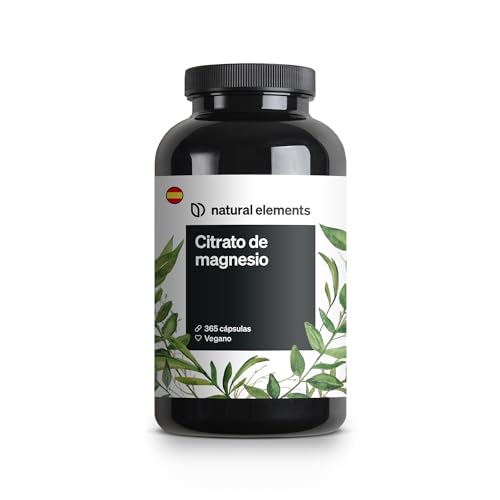 Citrato de magnesio Premium - 2320mg, de los cuales 360mg son de magnesio elemental por dosis diaria - 365 cápsulas veganas - Alta dosificación - Probado en laboratorio