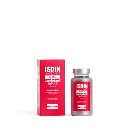 ISDIN Lambdapil 5 Alfa Plus, 60 Cápsulas Anticaída del Cabello, Duración 2 meses, Complemento Alimenticio para la caída Progresiva del cabello, con Zinc, Biotina, Serenoa repens, Vitaminas Grupo B