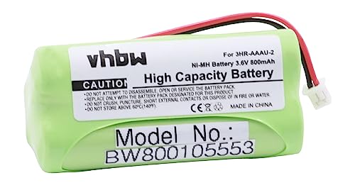 vhbw 1x batería Compatible con Bang & Olufsen BeoCom 2 teléfono Fijo o inalámbrico (800 mAh, 3,6 V, NiMH) - Reemplaza 3HR-AAAU-2